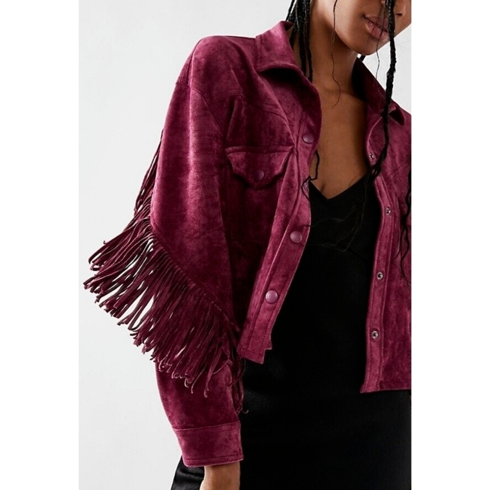 BlankNyc x Free People Fringe Twist & Shout Vegan Suede Shacket - Size Small